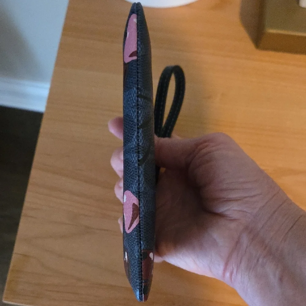 NWOT - Coach Navy Wristlet with Cherry Design - Picture 3 of 8